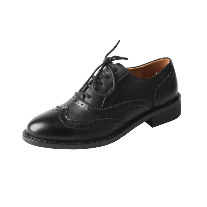 Chaussures en cuir Brogue à lacets pour femmes, chaussures à talons plats, marque britannique rétro,
