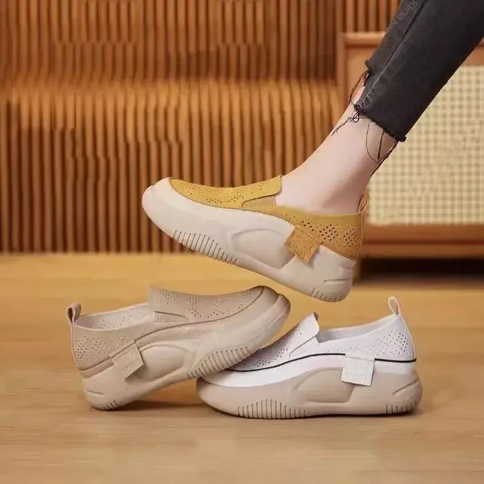 Chaussures Plates à Bout Rond et Semelle Souple pour Femme Sandales de Marche Légères et Confortables