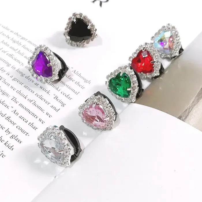 Lacets Chaussure Boucle Clips Perle Coeur Amour Charmes Brillant Strass Lacets Décoration Chaussures