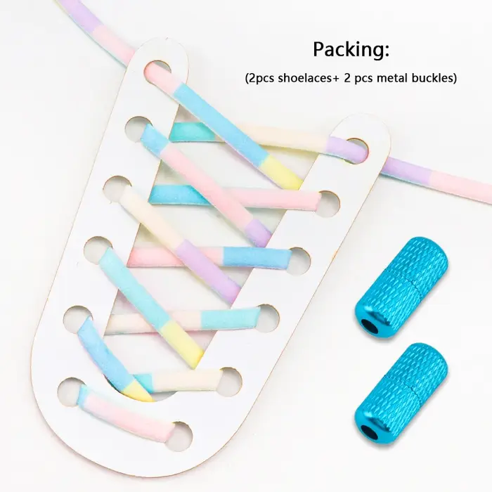 Lacets de tennis élastiques colorés pour enfants et adultes, baskets rondes arc-en-ciel, accessoires