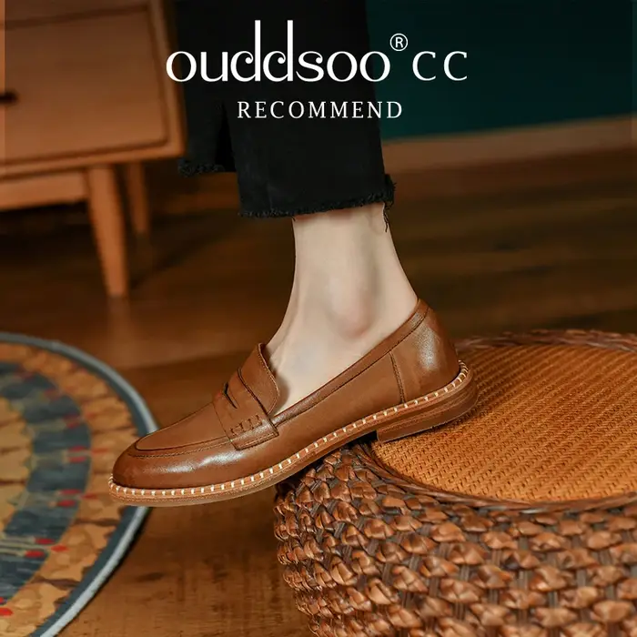 Ods-Mocassins en cuir véritable pour hommes