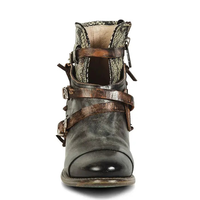 Bottes western vintage en cuir véritable pour hommes et femmes, bottes de rinçage, bottes rondes Par