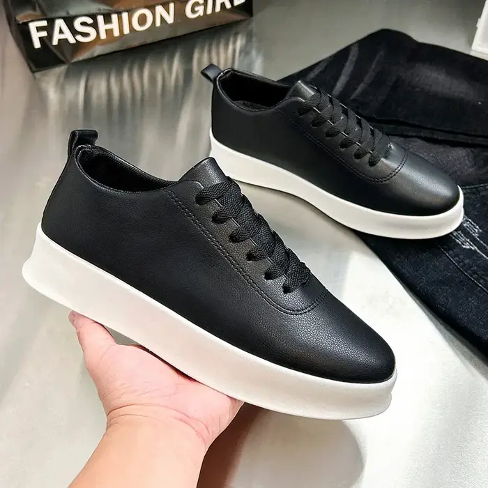 Baskets Blanches à Lacets pour Homme, Chaussures de dehors Décontractées, Printemps et Automne