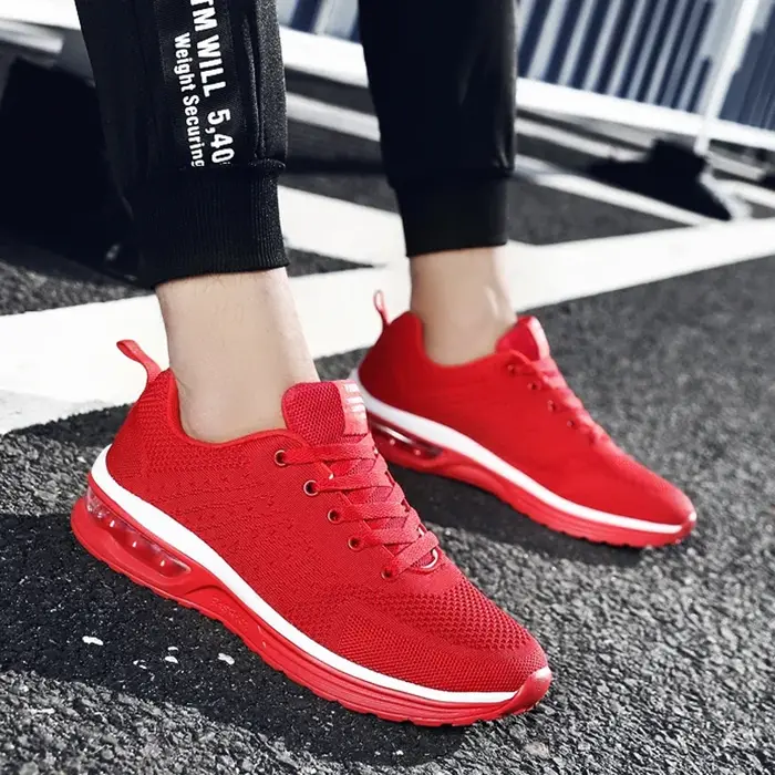 Baskets de course à Air rouge pour hommes femmes respirant Ultra léger grande taille 47 chaussures de sport