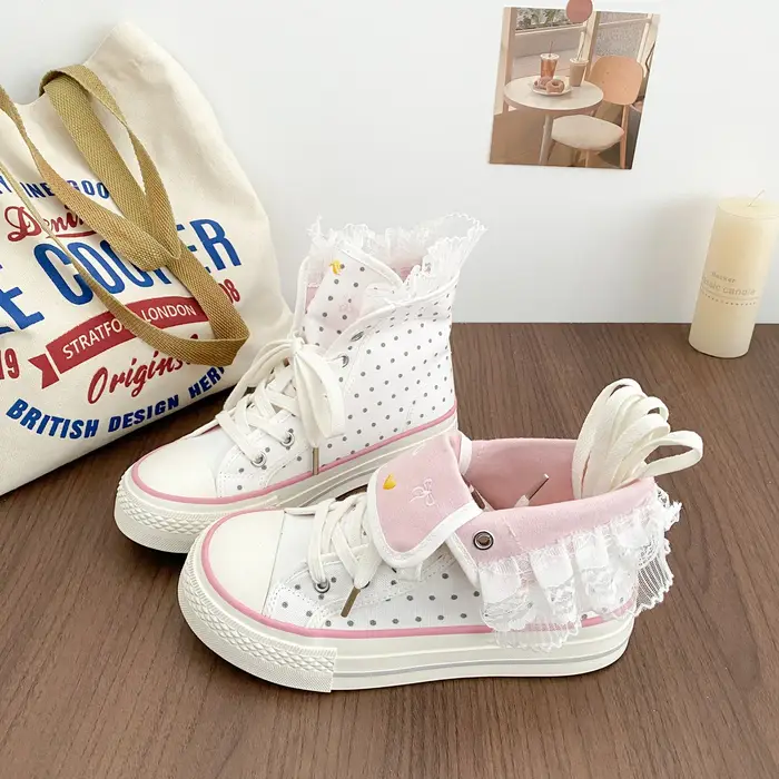 Nouvelles Chaussures Montantes en Toile Mary Jane pour Femme 2026 avec Bride à Boucle – Baskets Vulcanisées