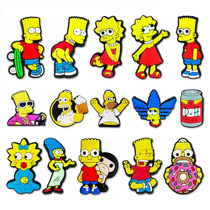 Offres Spéciales : Accessoires de Chaussures en PVC de la Série Anime Wacky Simpson, DIY, Amovibles,