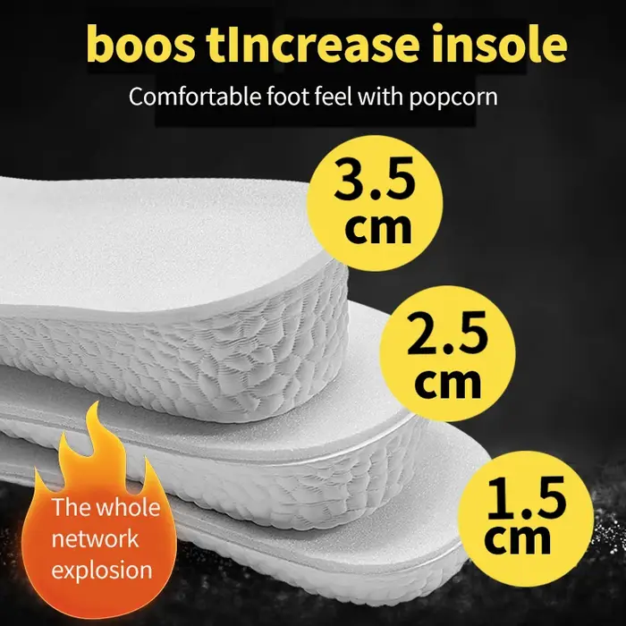 Popcor-Semelle intérieure de chaussure unisexe, mousse à mémoire de forme, respirante, rehaussante, 