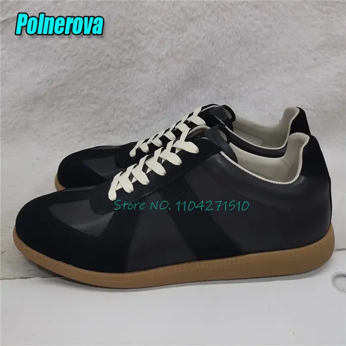 Baskets décontractées en daim et cuir pour femmes et hommes, chaussures plates à lacets, bout rond, 