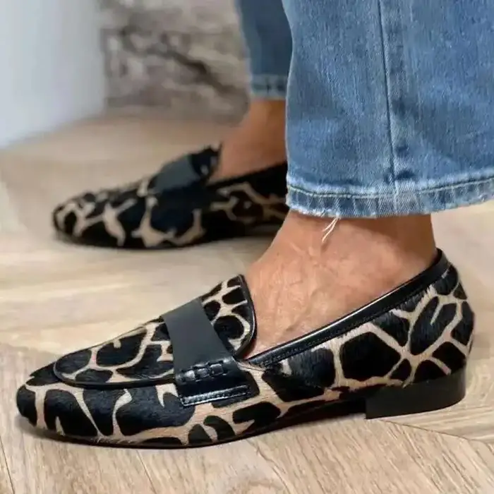 Chaussures à talons plats, chaussures bateau à bout rond, mocassins pour femmes