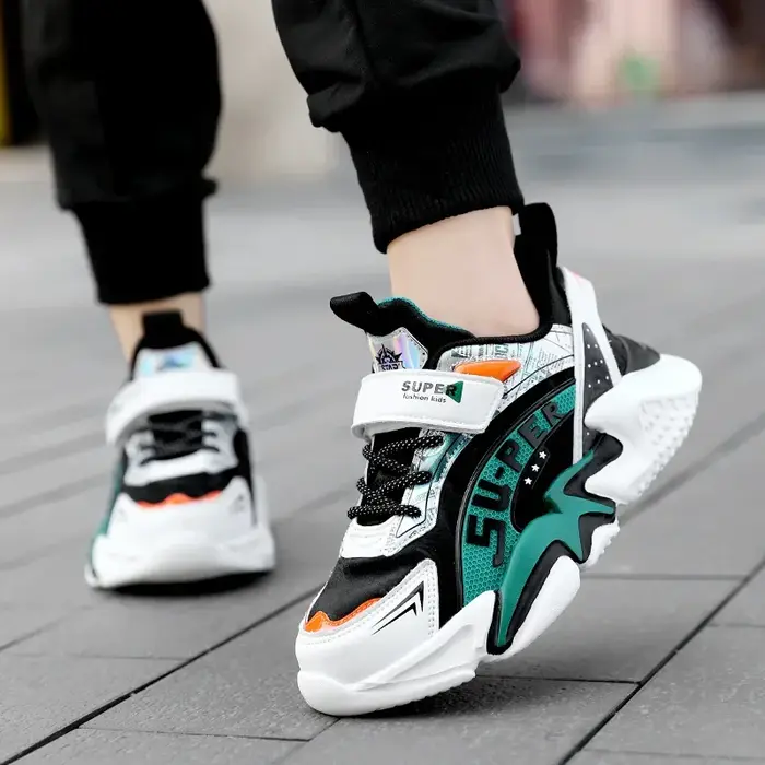Sport enfants baskets en cuir quatre saisons garçons chaussures décontractées antidérapant