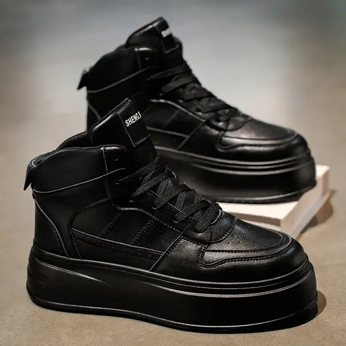 Chaussures décontractées sportives à talons épais pour femmes Style campus Rehaussement intérieur Léger Respirant Anti-odeur Résistant à l'usure Rubbe...
