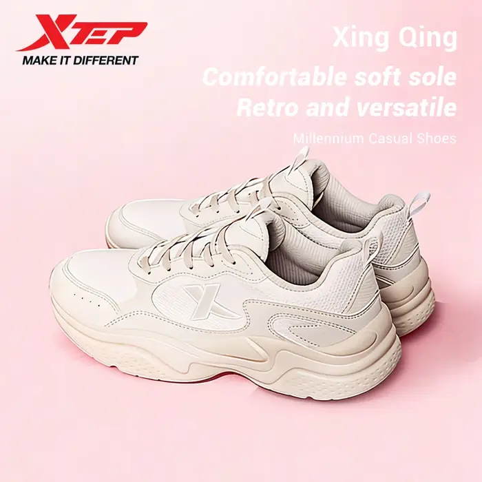 Xtep chaussures pour femmes décontractées coussin respirant Style de rue durabilité loisirs Absorption des chocs baskets de marche souples 875318320047