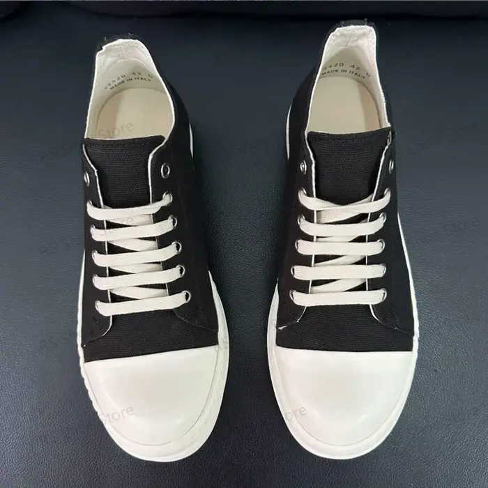 Ro classique hommes chaussure femmes baskets toile noire bas chaussures décontractées semelle épaisse à lacets luxe plat Sneaker