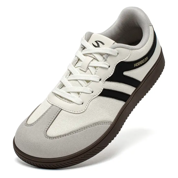 HOBIBEAR chaussures à bout large hommes femmes tissu minimaliste Sneaker à lacets chaussures de marc