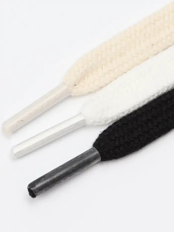 Lacets plats en coton pour chaussures baskets classique rétro Double tissage femmes et hommes