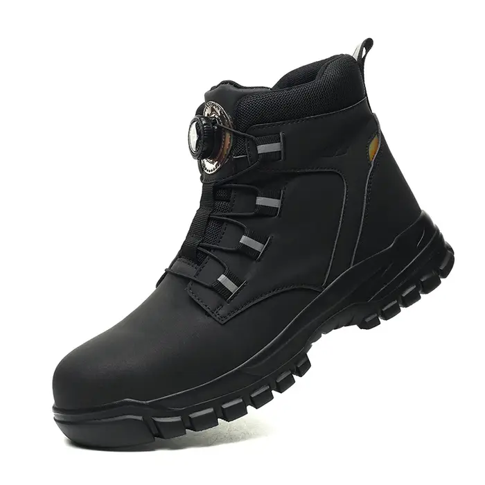 Chaussures de travail à bouton rotatif pour hommes, bottes de protection Anti-perforation, baskets d