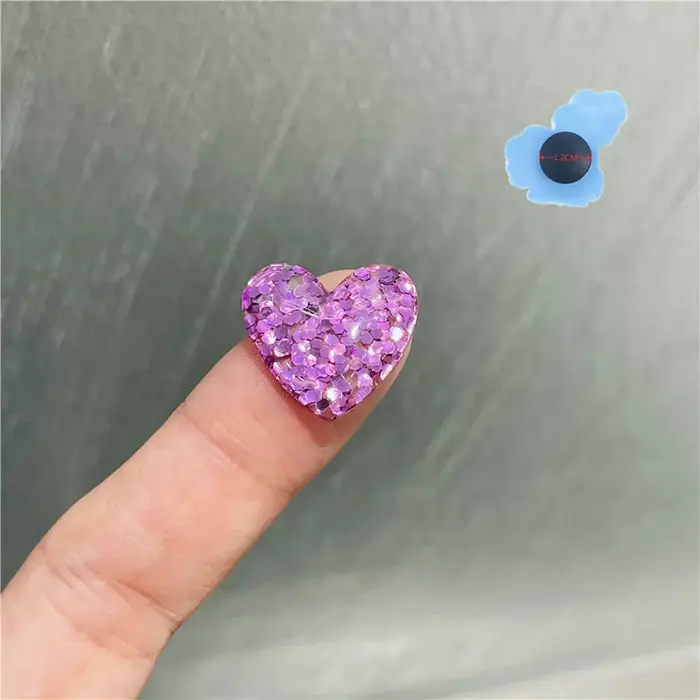Nouveauté 1 pièces en forme de coeur paillettes colorées accessoires de chaussures boucle de chaussure pour breloques