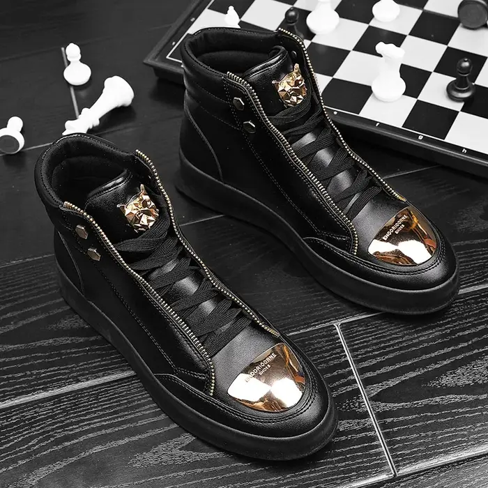Chaussures de skateboard en cuir pour hommes