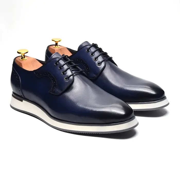 Taille ue 38 à 46 mode décontracté Derby chaussures hommes en cuir véritable Original confortable baskets Shopping