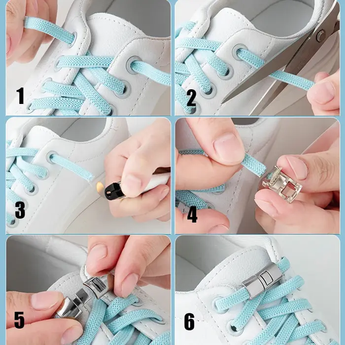 Lacets de Chaussures artificiel astiques Croisés pour Enfants et Adultes
