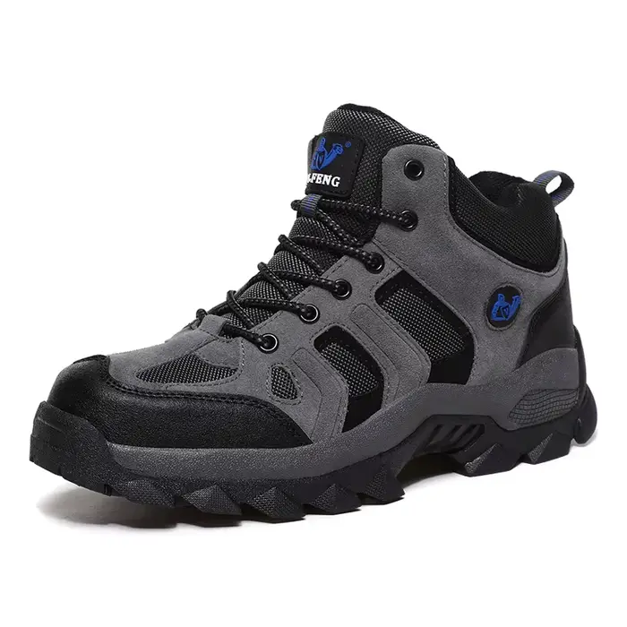 Grande taille hiver chaussures de randonnée hommes neige chaude fourrure cuir bottes