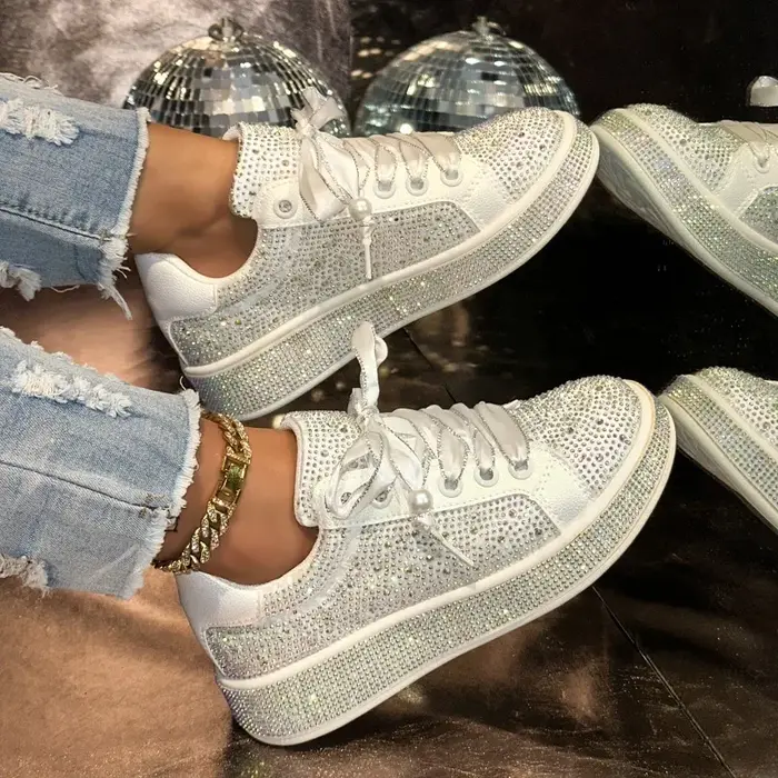 Baskets de luxe à strass pour femmes