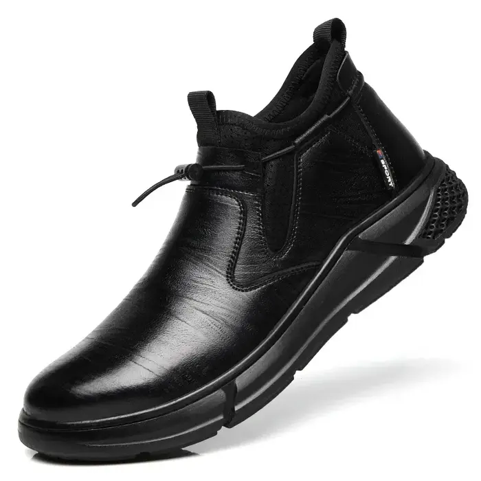 Chaussures imperméables en cuir noir pour hommes