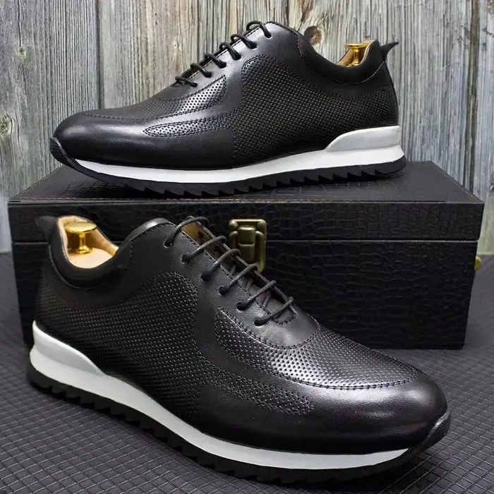 Baskets de luxe en cuir véritable pour hommes