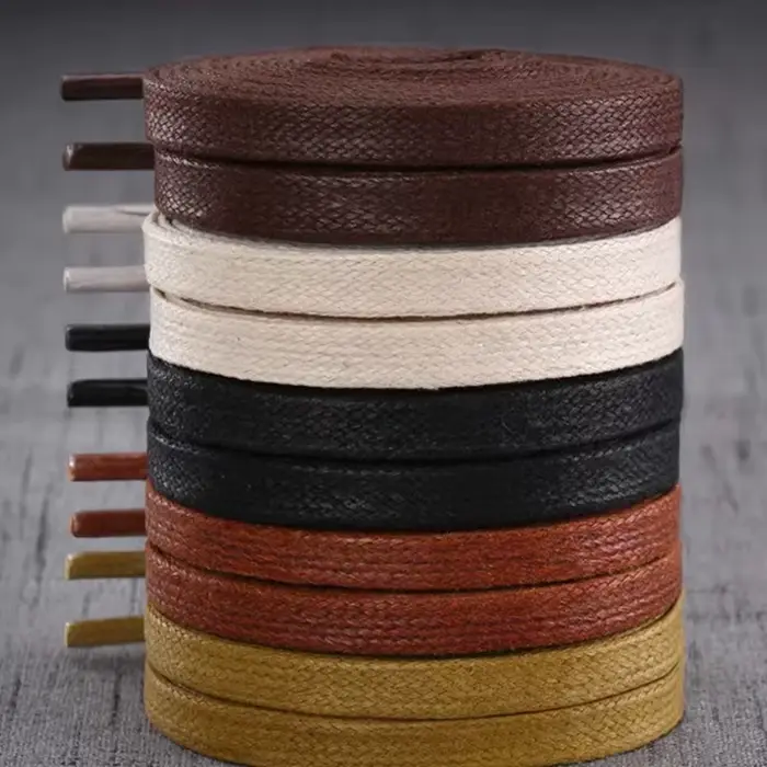 1 paire de lacets plats cirés en cuir imperméable chaussures décontractées lacets bottes unisexes lo