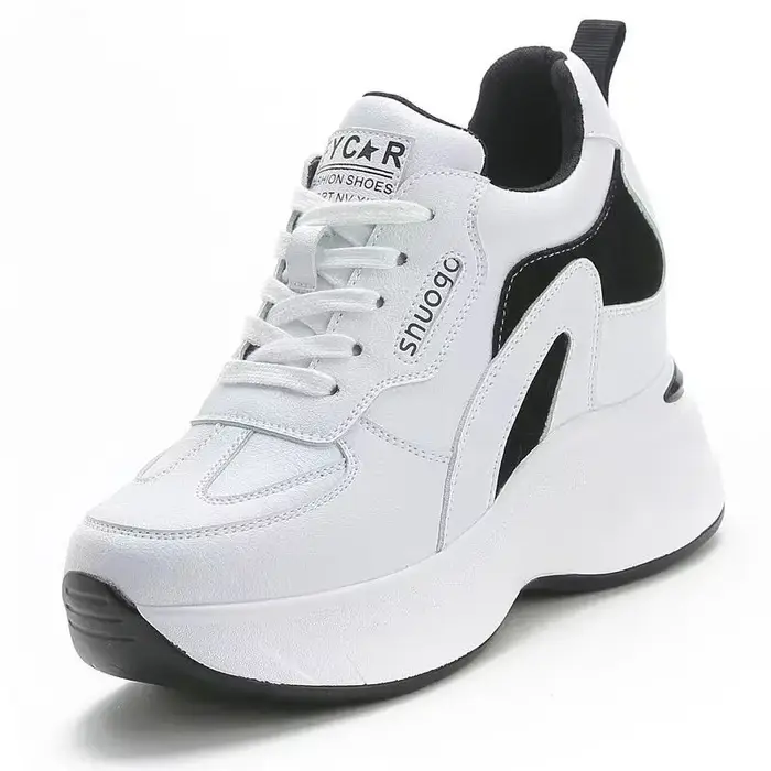 Chaussures vulcanisées pour femmes, nouvelles chaussures à semelles compensées à lacets, espadrilles décontractées, antidérapantes, chaussures De sport à semelles épaisses, Tenis De Mujer