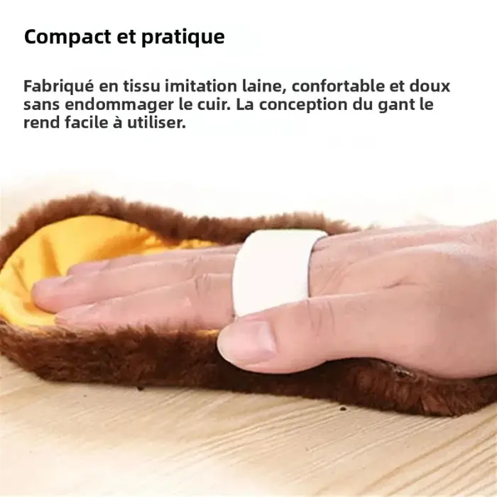 Gant de polissage de chaussures en cuir multifonctionnel, 1 pièce, chiffon de nettoyage de chaussures en peluche douce Portable, tissu brillant à main