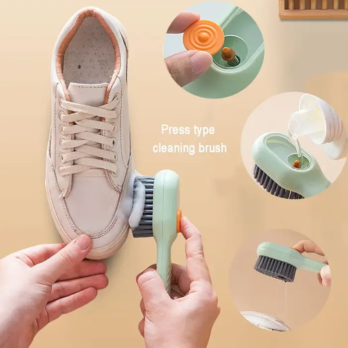 Brosse à chaussures à décharge automatique de liquide, nettoyage en profondeur multifonctionnel, poi