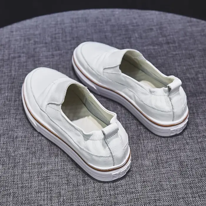 Baskets de mode femmes chaussures en cuir véritable plat printemps automne