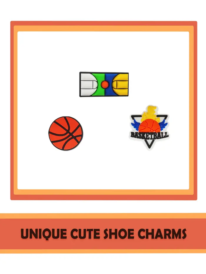 24 Breloques pour chaussures sur le thème du basketball
