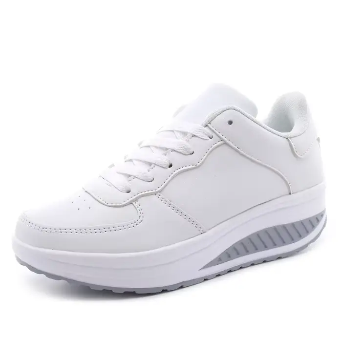 Chaussures de marche en PU noir et blanc pour femmes