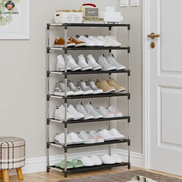 Étagère à chaussures en métal à 7 niveaux