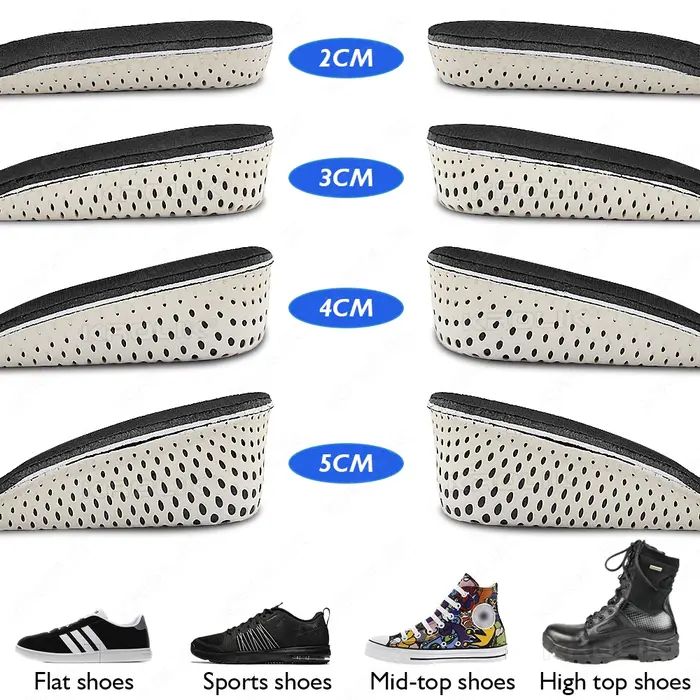 Semelles intérieures demi-chaussures pour augmenter la hauteur