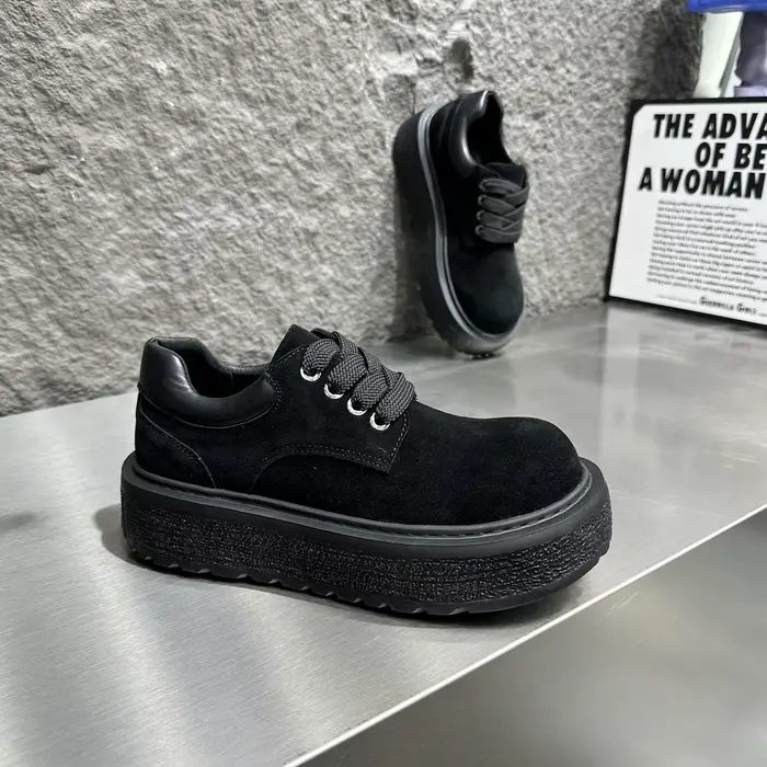 Chaussures Derby Rétro Style Britannique 2026 pour Hommes - Plateforme Rehaussante Antidérapante et Résistante à l'Usure
