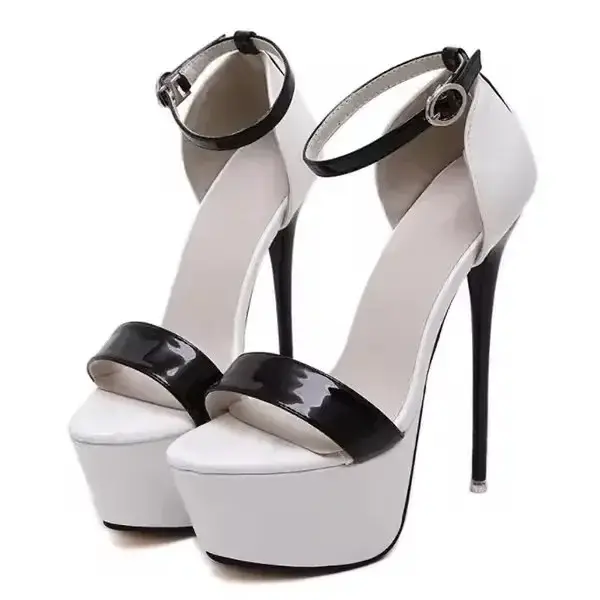 Aneikeh grande chaussure taille 41 42 43 44 45 46 sandales à talons hauts été Sexy bout ouvert robe de soirée 16CM plate-forme gladiateur femmes pompes