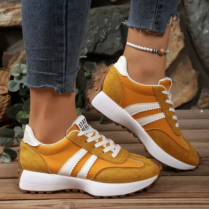 Chaussures de sport confortables à bout rond et semelle épaisse