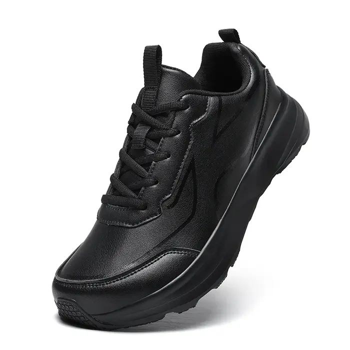 ELUVA bout large hommes chaussures minimalistes baskets confortables en cuir PU