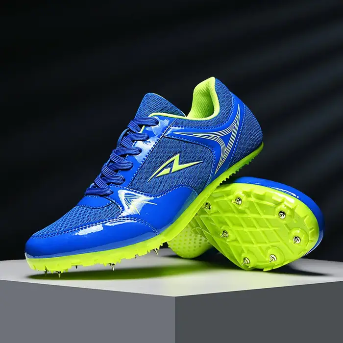 Chaussures de course sur piste bleues pour hommes et femmes