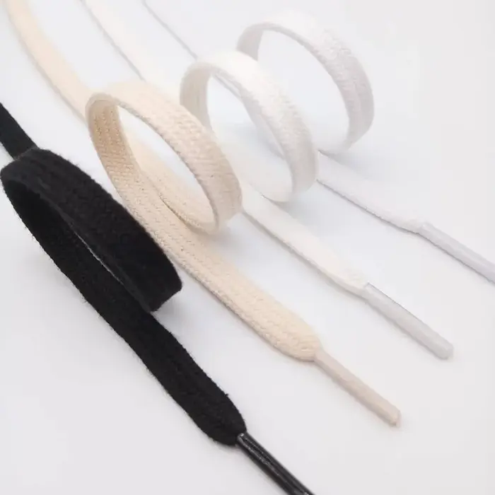1 Paire de Lacets Plats en Coton de Haute Qualité pour Baskets et Chaussures en Toile