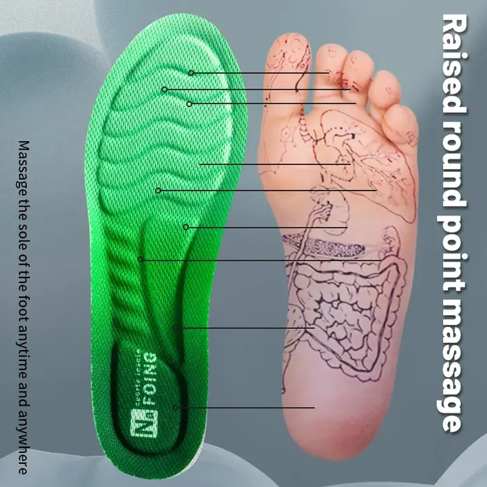 Semelles intérieures orthopédiques souples en PU pour chaussures de course respirantes à Absorption des chocs pour