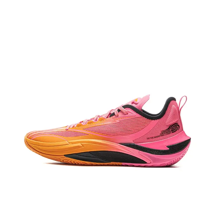 POIZON Li Ning Hurricane Collection Chaussures de basket-ball basses pour hommes Rose Orange ABAU083-11