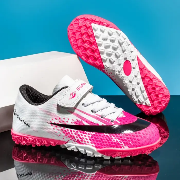Nouvelles chaussures de football pour enfants, chaussures de sport d'intérieur, entraînement de futsal, match sur gazon, chaussures de sport ultralégères confortables pour adultes, chaussures de footb