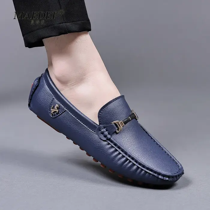 MAEDEF chaussures pour hommes mocassins blancs hommes chaussures décontractées marque hommes mocassins respirant grande taille conduite chaussures de marche pour hommes mocassins