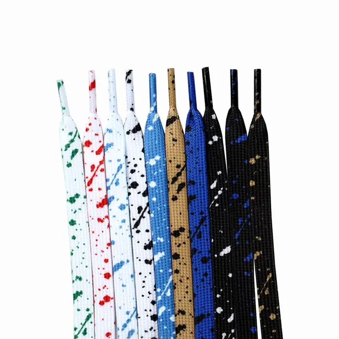 Lacets individuels à encre pour baskets, baskets plates et montantes en toile, pour femmes et hommes