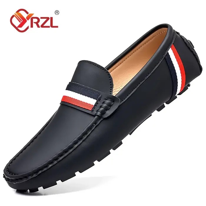 YRZL-Mocassins à enfiler pour hommes, chaussures de conduite respirantes, mocassins décontractés, no