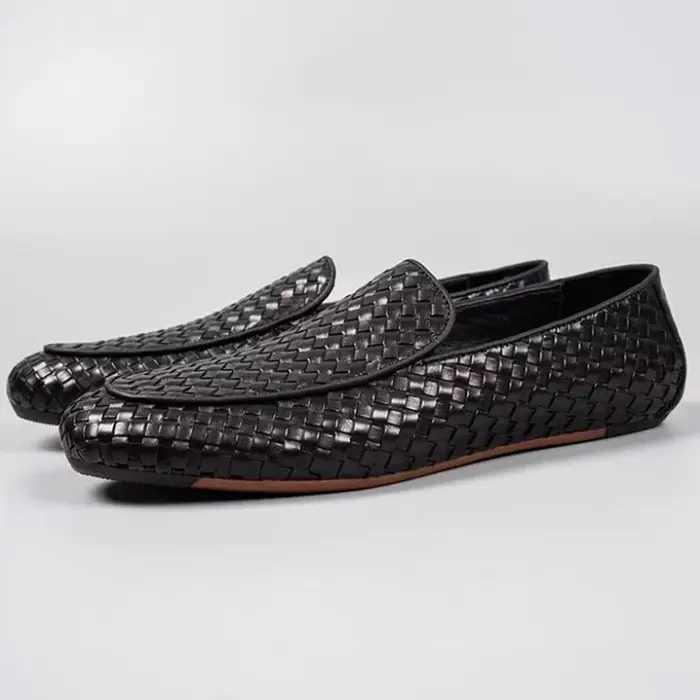 Chaussures décontractées super confortables, respirantes, à surface douce, en cuir de vache avec dou
